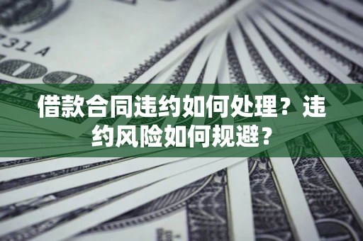 北京借款合同违约如何处理？违约风险如何规避？